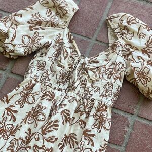 S| Kittenish Floral Puff Sleeve Dress